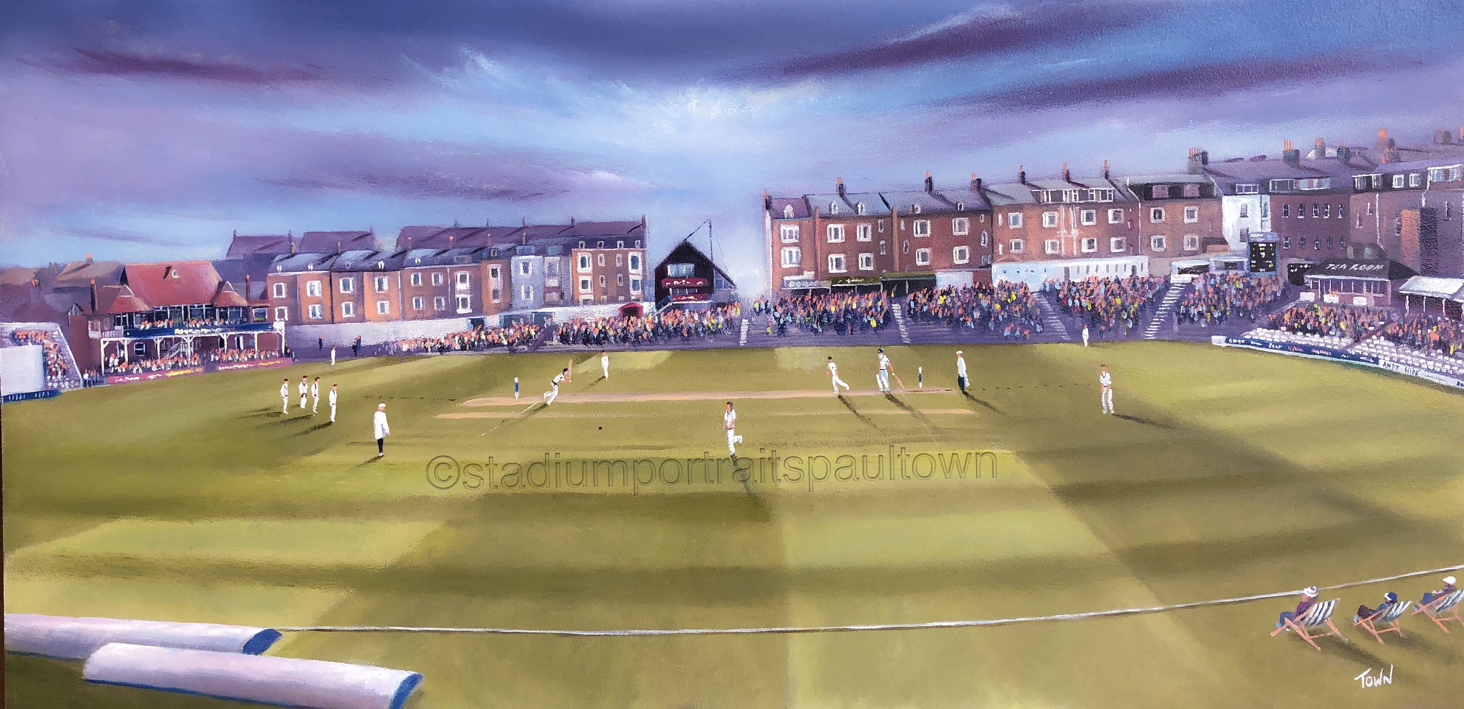 Yorkshire Cricket Scarborough Cricket Ground 14'' X 30'' Poster Print