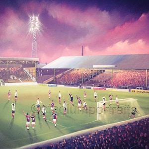 Burnley - The Longside Turf Moor 1970's  20'' x 30'' box canvas print