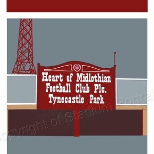 Tynecastle, Heart of Midlothian  Contemporary Stadium Art (Hearts FC)  A3  print