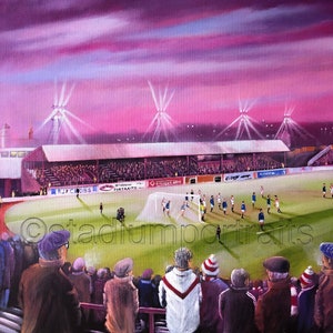 Broomfield Under Lights , Airdrieonians   20&#39;&#39; x 30&#39;&#39; poster print