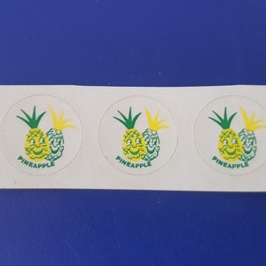 Teech Um Pineapple Mini Stickers - Scratch and Sniff - 1st Edition Originals - 3-Strip