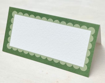 Green Scallop Place Card | Name Card, Placecard, Place Setting, Table Accessories