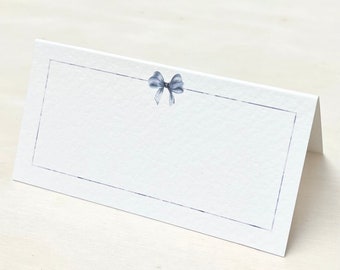 Blue Bow Place Card | Name Card, Placecard, Place Setting, Table Accessories