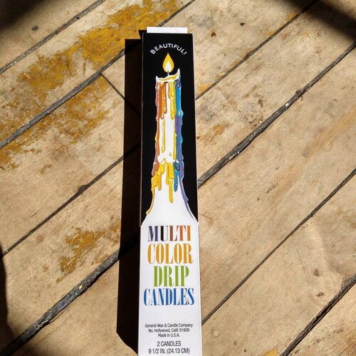 Multicolor Drip Candles package of 2 Etsy