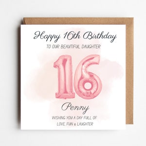 16TH BIRTHDAY CARD | Sixteenth Birthday | 16th Birthday Gift for Her | 16th Birthday Gift Girl |  Best Friend Birthday Card Age 16 |Sweet 16