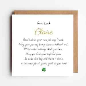 Good Luck Card | You Can Do It Card | New Job Good Luck Card | Well Done Card | New Adventure Good Luck Card | Personalised Good Luck Card