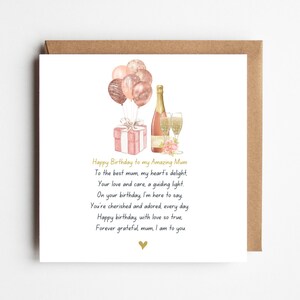 PERSONALISED MUM BIRTHDAY Card | Mum & Daughter Card | Mum Card | Birthday Card For Mum | Happy Birthday Card | Mom Birthday Card