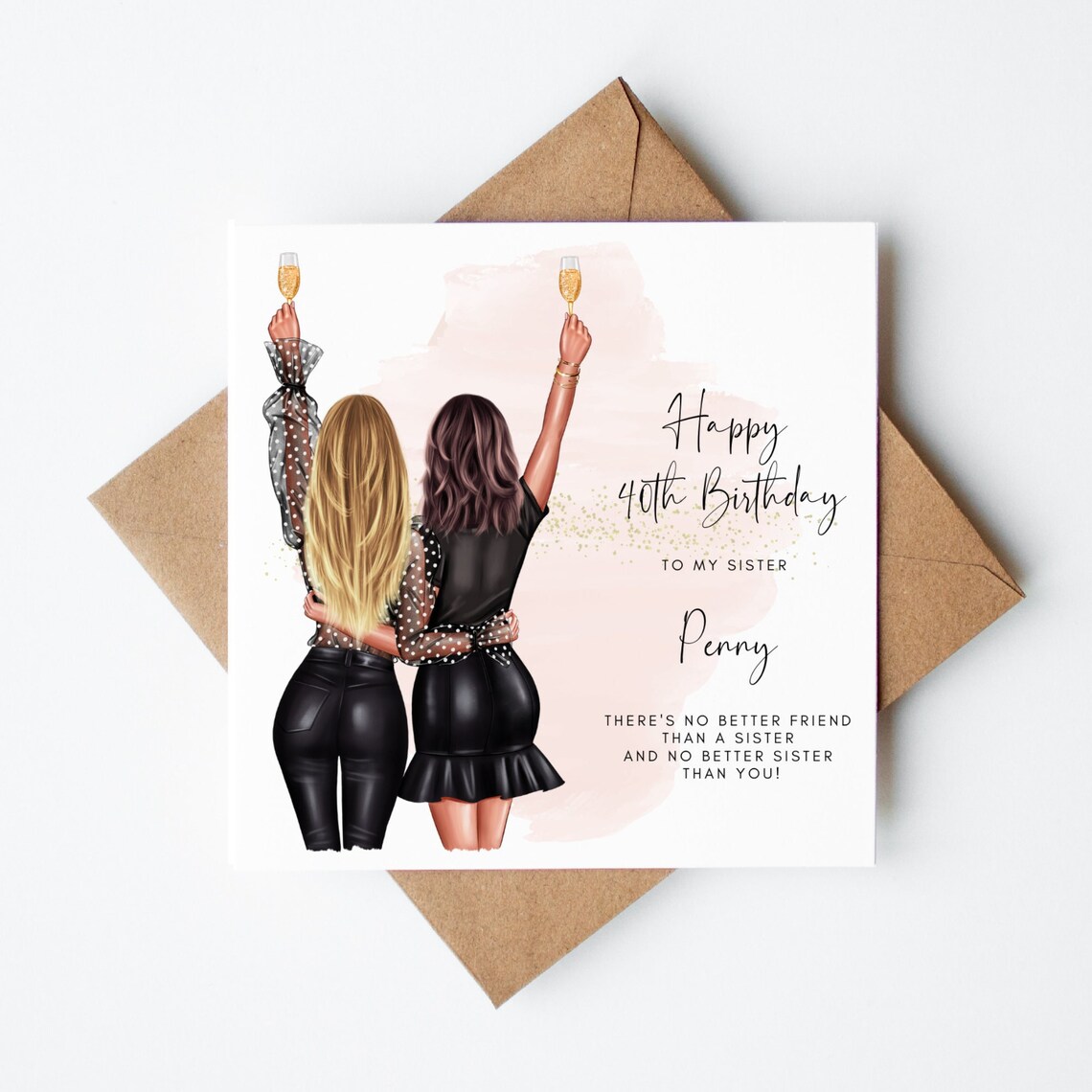 SISTER 40TH Birthday Card 40th Sister Gift Forty Birthday - Etsy