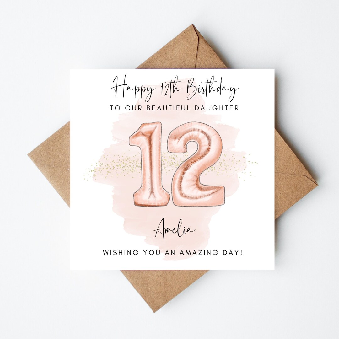 PERSONALISED 12TH BIRTHDAY Card Age 12 Birthday Card Age - Etsy