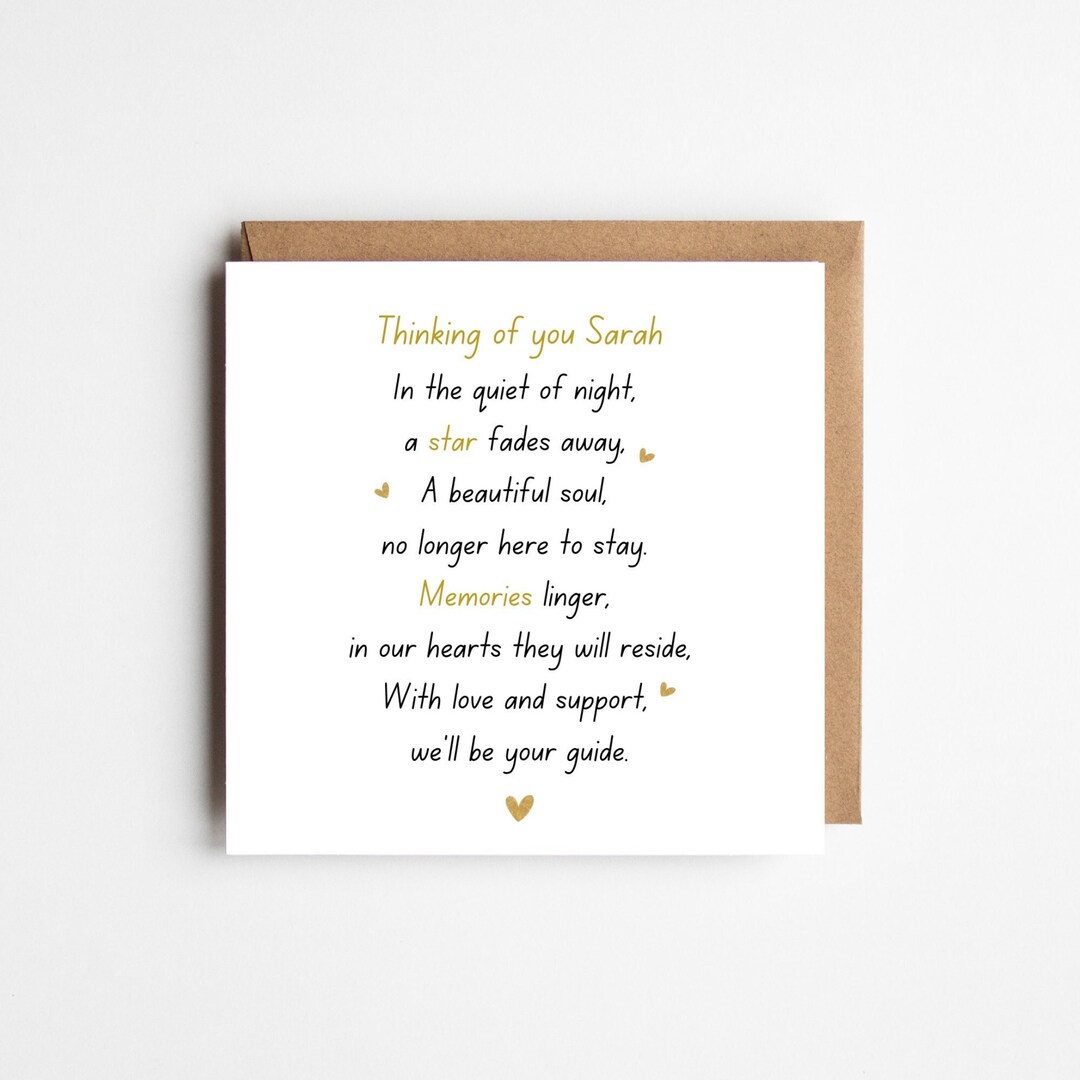 BEREAVEMENT CARD | Sympathy Card | Sorry for Your Loss Card | Thinking ...