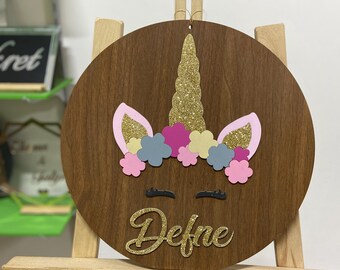 Personalisiertes Namensschild Initial, Kinderzimmer-Namensschild, hölzernes Baby-Namensschild, benutzerdefiniertes Namensschild Mädchen, personalisiertes Namensschild, Neugeborenen Namensschild