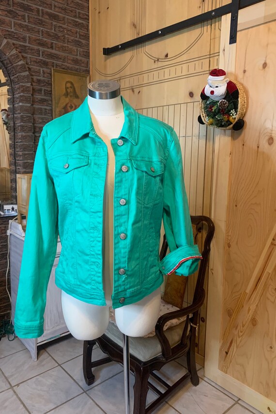 Preowned Emerald Green Jean Jacket - Etsy