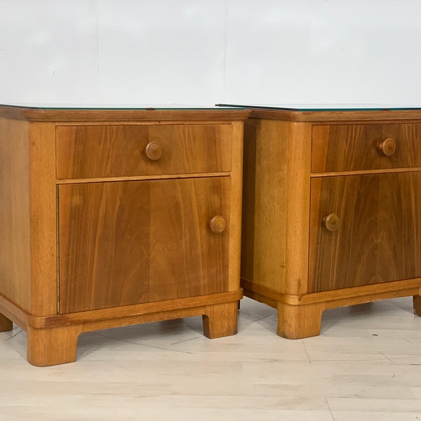 2x vintage bedside tables nightstands