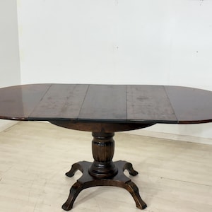 Gründerzeit eettafel / ronde uitschuifbare tafel / keukentafel / vintage eettafel