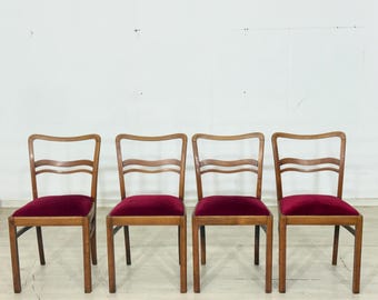 Set di 4 sedie Art Nouveau / sedie da sala da pranzo – circa 1920