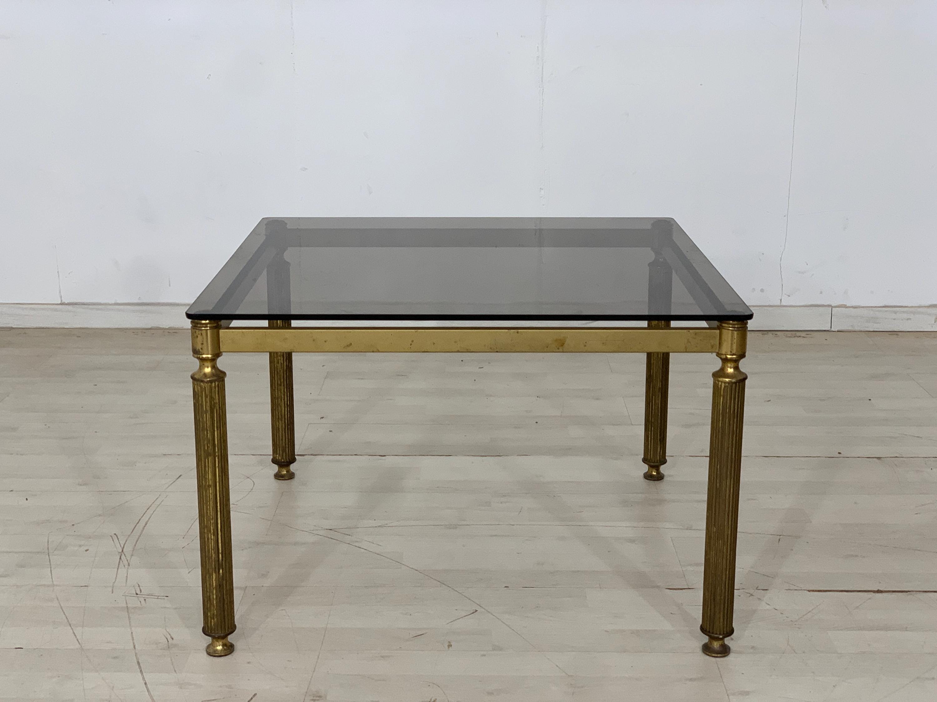 Vintage brass glass table coffee table side table