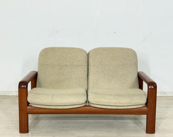 Divano Dyrlund in teak stile metà secolo | Divano a 2 posti in legno massello | Classico del design