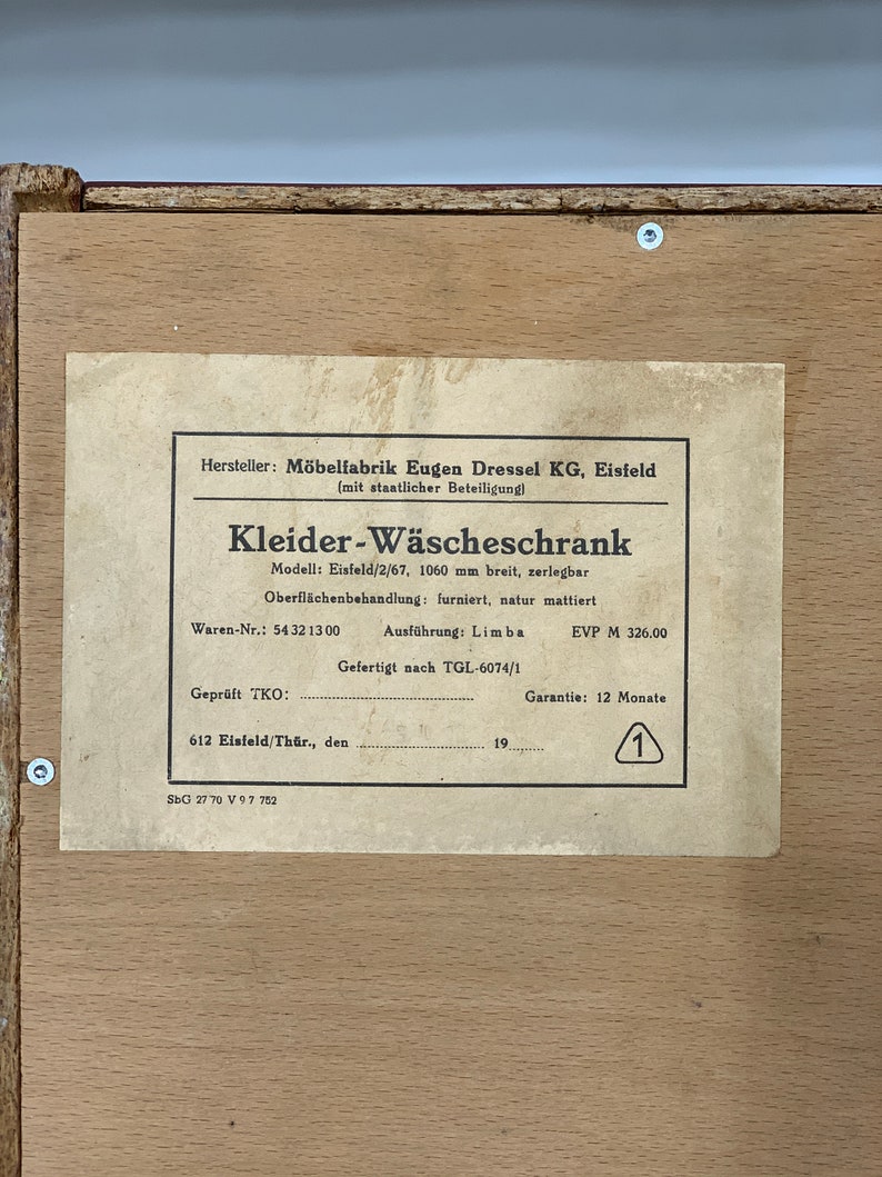 Mid Century Kleiderschrank Wäscheschrank Schrank Vintage Bild 9