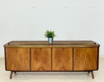 Luxus Vintage Sideboard – Mid-Century Anrichte mit Golddetails & Edelholz