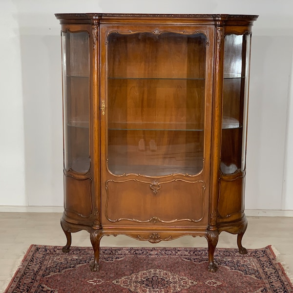 Chippendale Vitrine Anrichte Fächerschrank um 1920