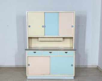 Vintage Küchenbuffet 50er/60er Jahre | Pastell-Design Küchenschrank| 2-teilig