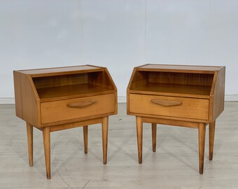 2x Vintage Hellerau tables de chevet armoires de nuit MID CENTURY