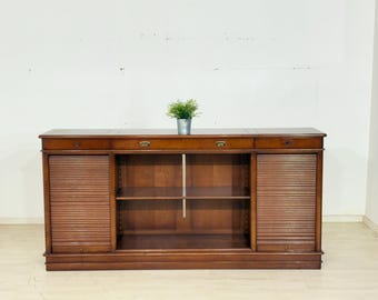Klassische Mahagoni-Büroanrichte mit Rollläden/Englisch Kolonialstil/Sideboard / 60er Jahre