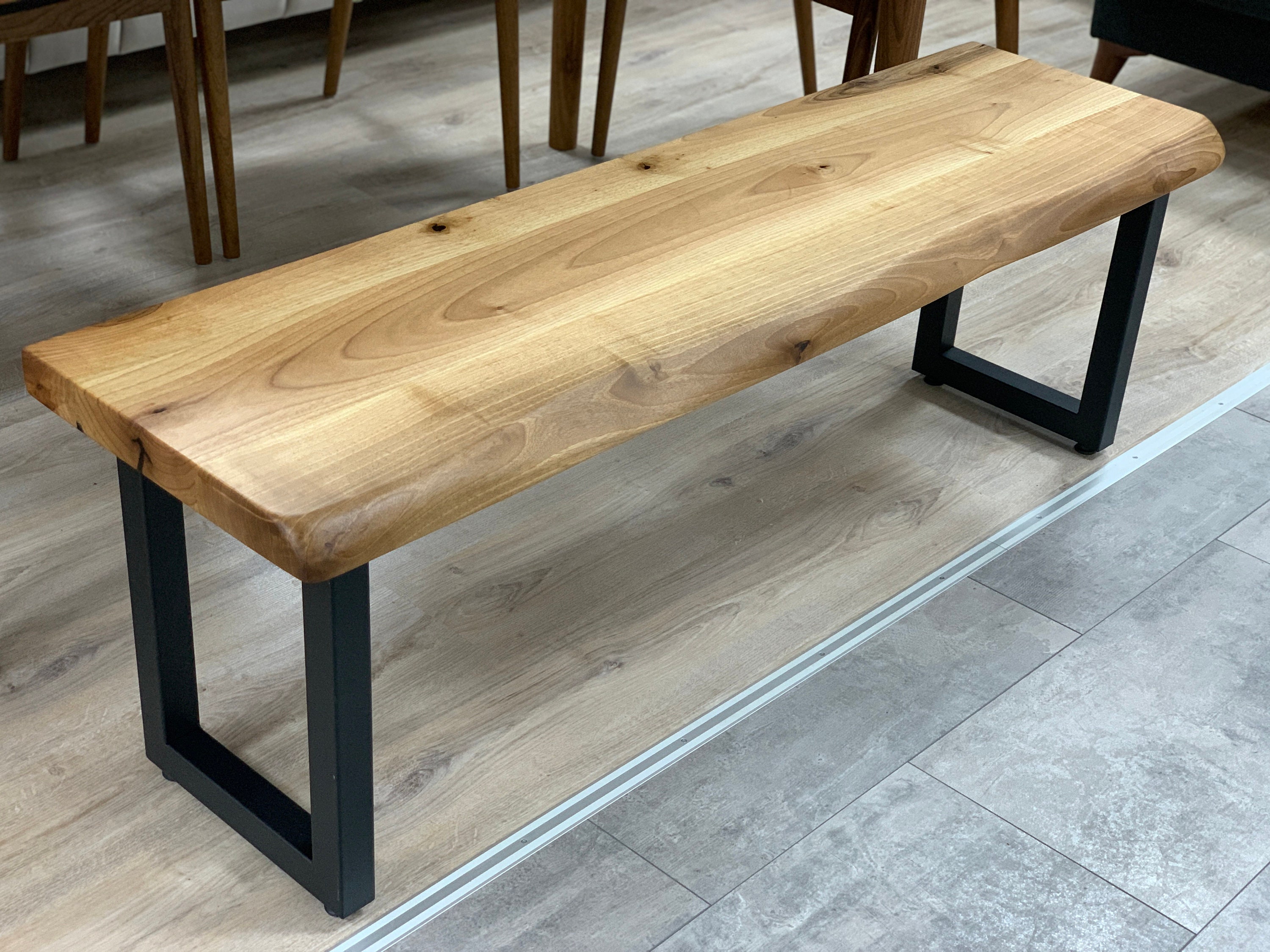 Real Wood Bench Walnut Dining Bench Corridor Bench Country - Etsy
