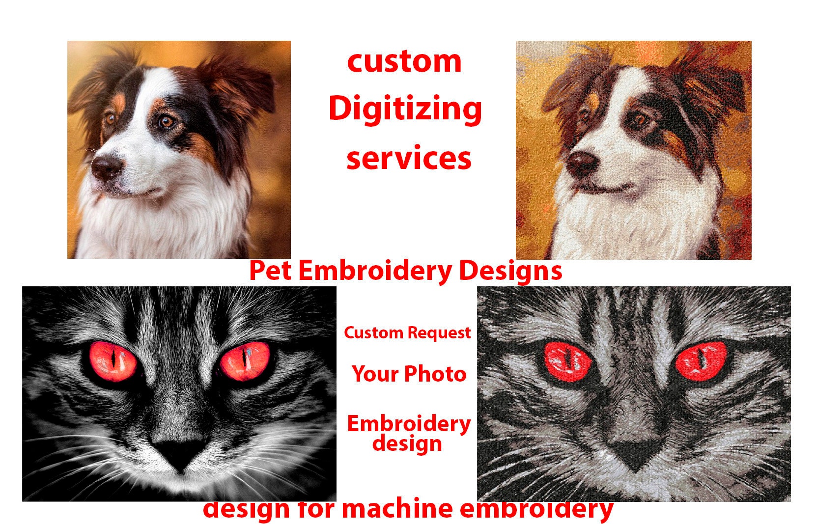 Pet Embroidery Designsdog Logocustom Digitizing - Etsy pet-embroidery-designsdog-logocustom-digitizing-etsy