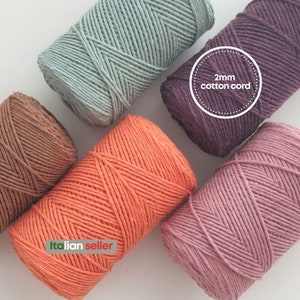 1.5-2mm Cotton String for Macrame Rainbows, Jewelry, Weaving, Crochet