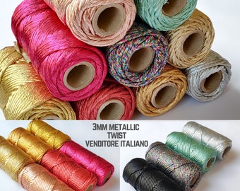 3 mm goud macrame koord metallic enkel gedraaid 10 m - 45 m gedraaid katoen macrame touw metallic goud garen