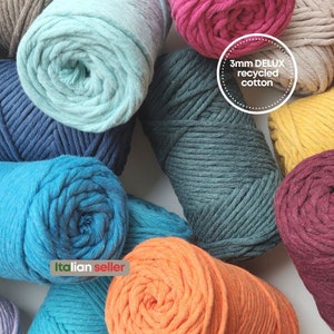 Soft Cotton Cord 3mm, Macrame 3mm Single Strand Cord, 3mm Macrame String, Recycled Macrame Cord, Macrame Cord, Single twist cord