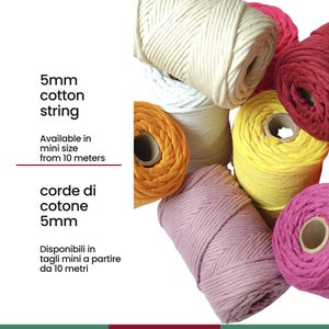 5 mm Recycled Cotton String for Macrame, Macrame cotton, Macrame rope, Macrame cord for wall hangings, coasters, plant hangers