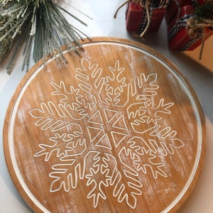 Rustic Barnwood Snowflake Charcuterie Cheese Board