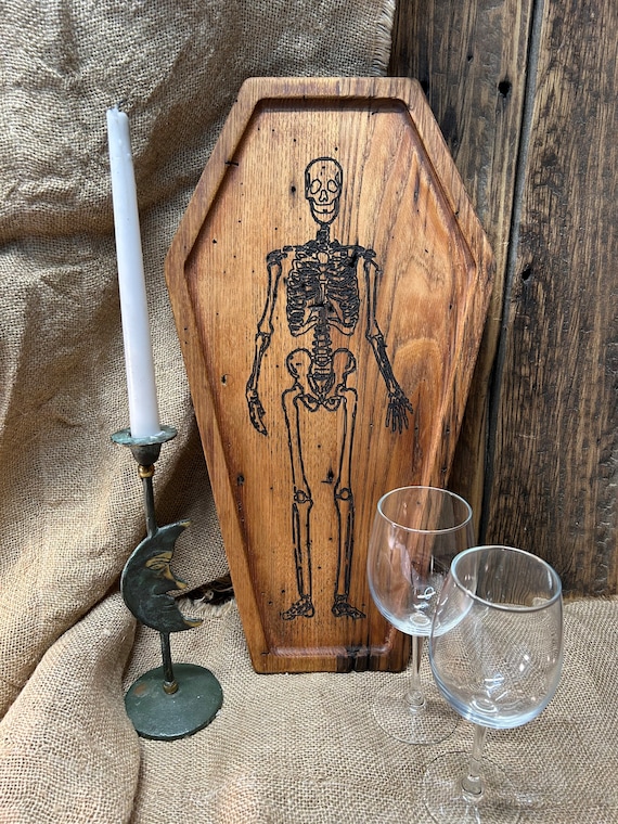 Gothic Knife Holder - Coffin Knife Block, Gothic Kitchen Accessories, The Unique Gothic Gift for Goths, Skull Skeleton Kitchen Decor Gothic Home