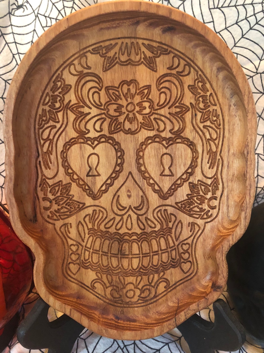 Sugar Skull Gothic Charcuterie Board Reclaimed Wood Etsy