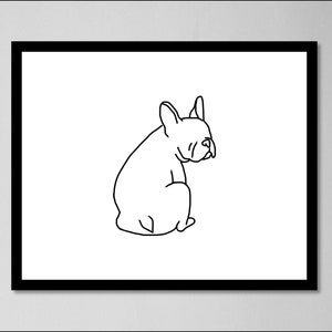 French Bulldog Line Drawing | Minimalist Wall Art | Digital Print | Frenchie Line Art