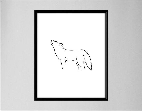 Wolf on sale line drawing
