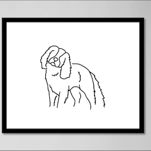 Cavalier King Charles Spaniel Line Drawing | Minimalist Wall Art | Digital Print | Cavalier King Charles Spaniel Line Art