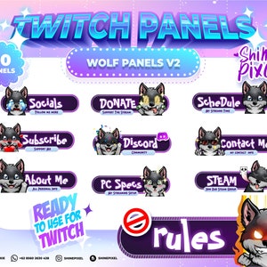 Wolf Twitch Panels/Twitch Profile Panel/Wolf Panels for Twitch Variant 2