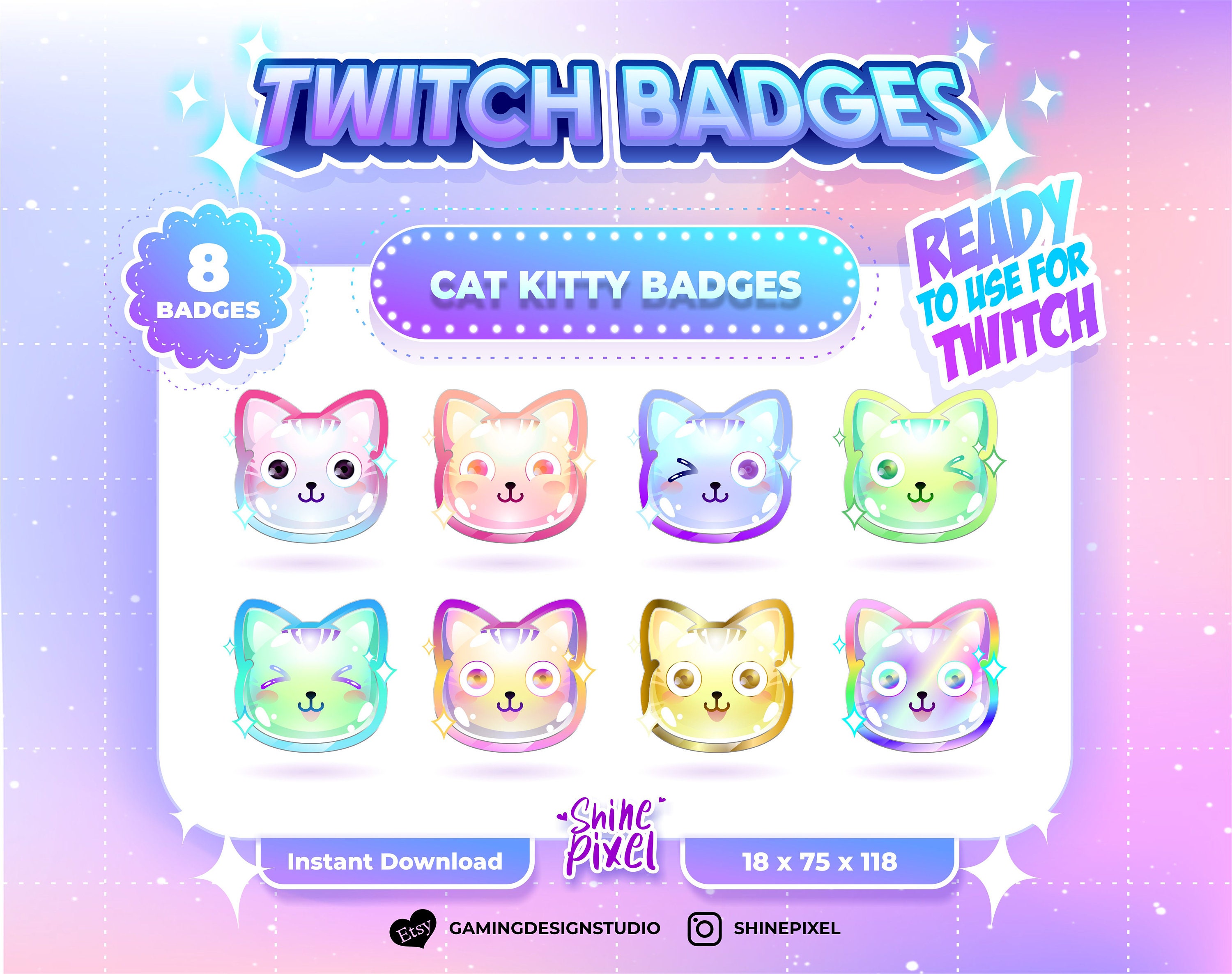 Twitch Sub Badge: Kitty by nicodesign06 on DeviantArt