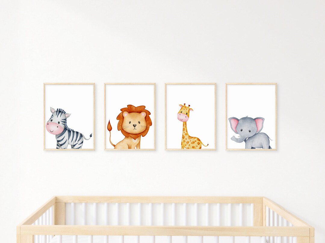 Baby Safari Animals Wall Decor Digital Download Etsy