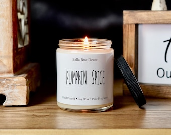 Candles/Soy Candle/Handpoured Pumpkin Spice Scented Soy Wax Candle/Handmade Candles