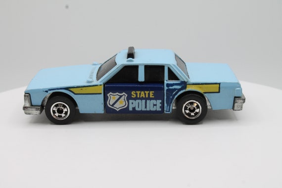 Vintage 1983 Hot Wheels Crack Ups Crunch Chief Blue State Police Car Crash