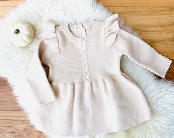 girls white sweater dress