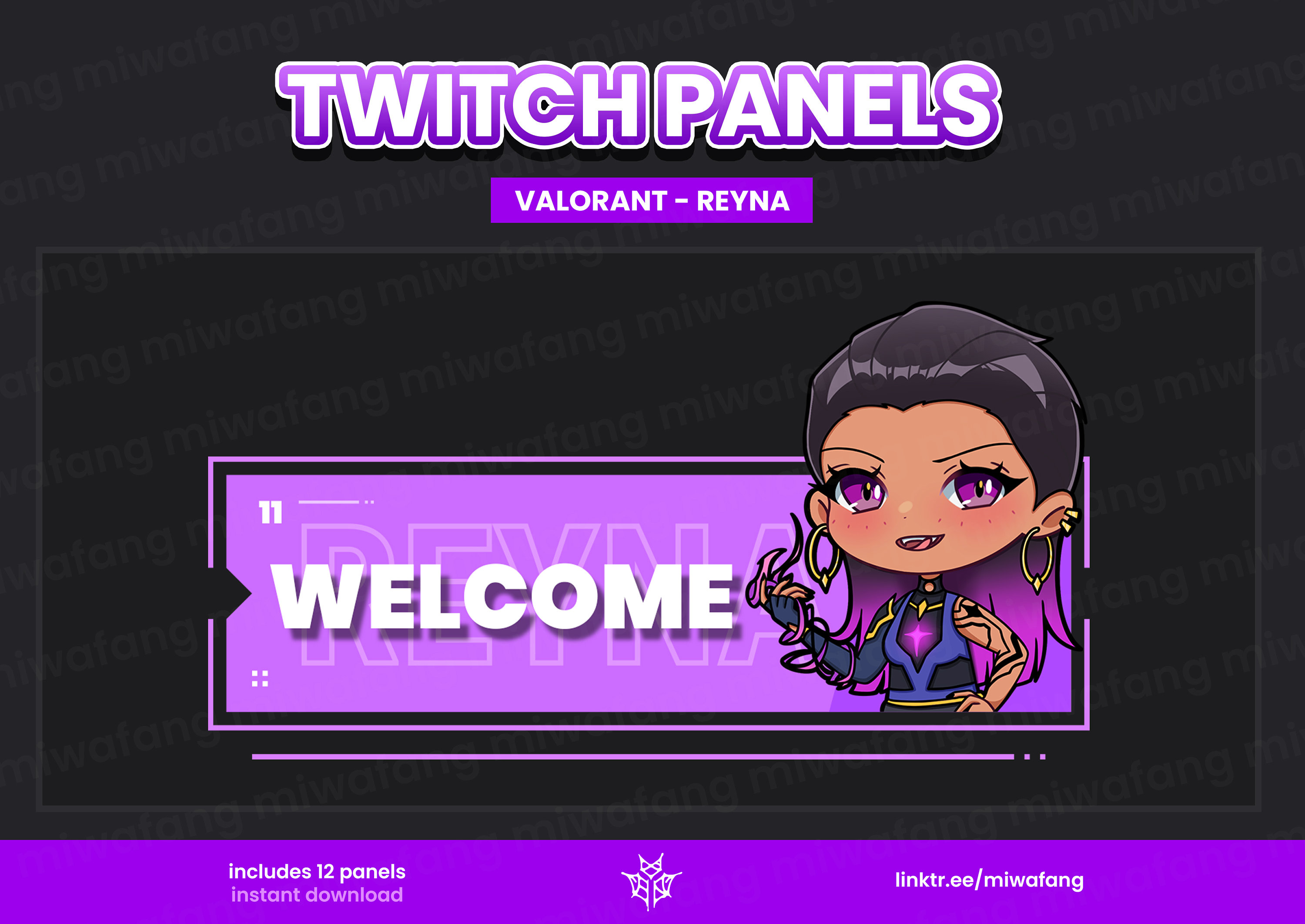 12x Twitch Valorant Reyna Chibi Stream Panels | Valorant, Reyna ...
