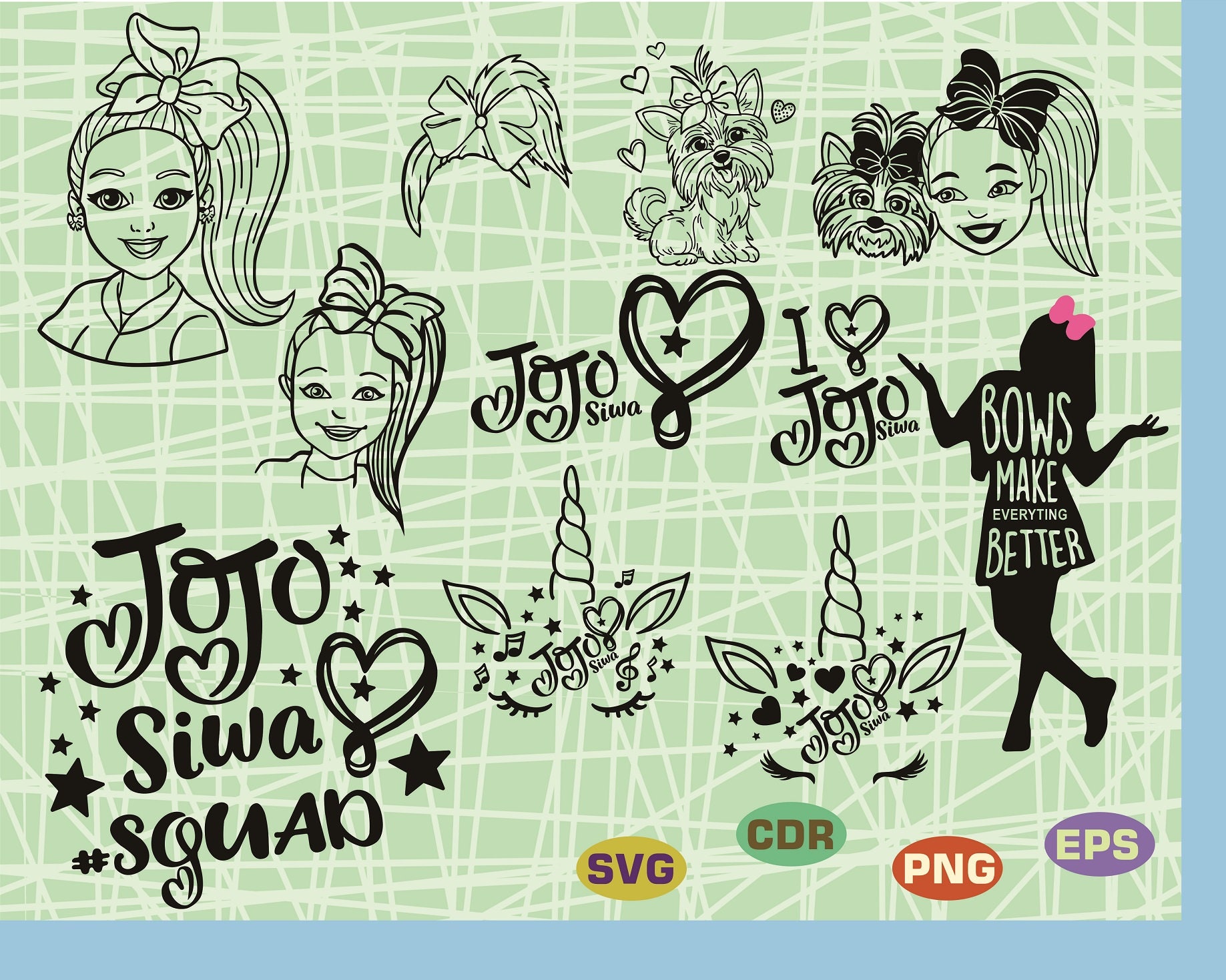 Jojo Siwa bundel svg png Jojo Siwa svg bestanden voor | Etsy
