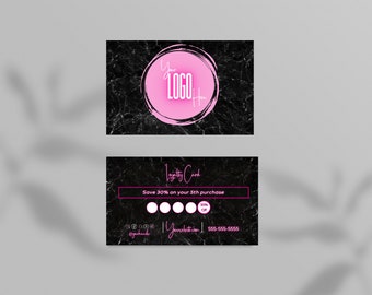 Customized Black Marble Loyalty Card