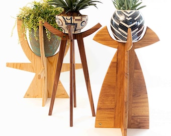 Plant Pot Stand Modern Planter Tiered Plant Stand Wooden Plant Stand Mid Century Modern Plant Stand Gifts For Her  Garden Decor  Farmhouse