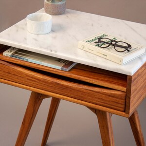 Wooden nightstand Rustic nightstand Modern nightstand Bedroom furniture One-drawer nightstand Side table Nightstand with drawer Handcrafted nightstand Wood nightstand Small nightstand Minimalist nightstand Vintage nightstand Bedside cabinet
